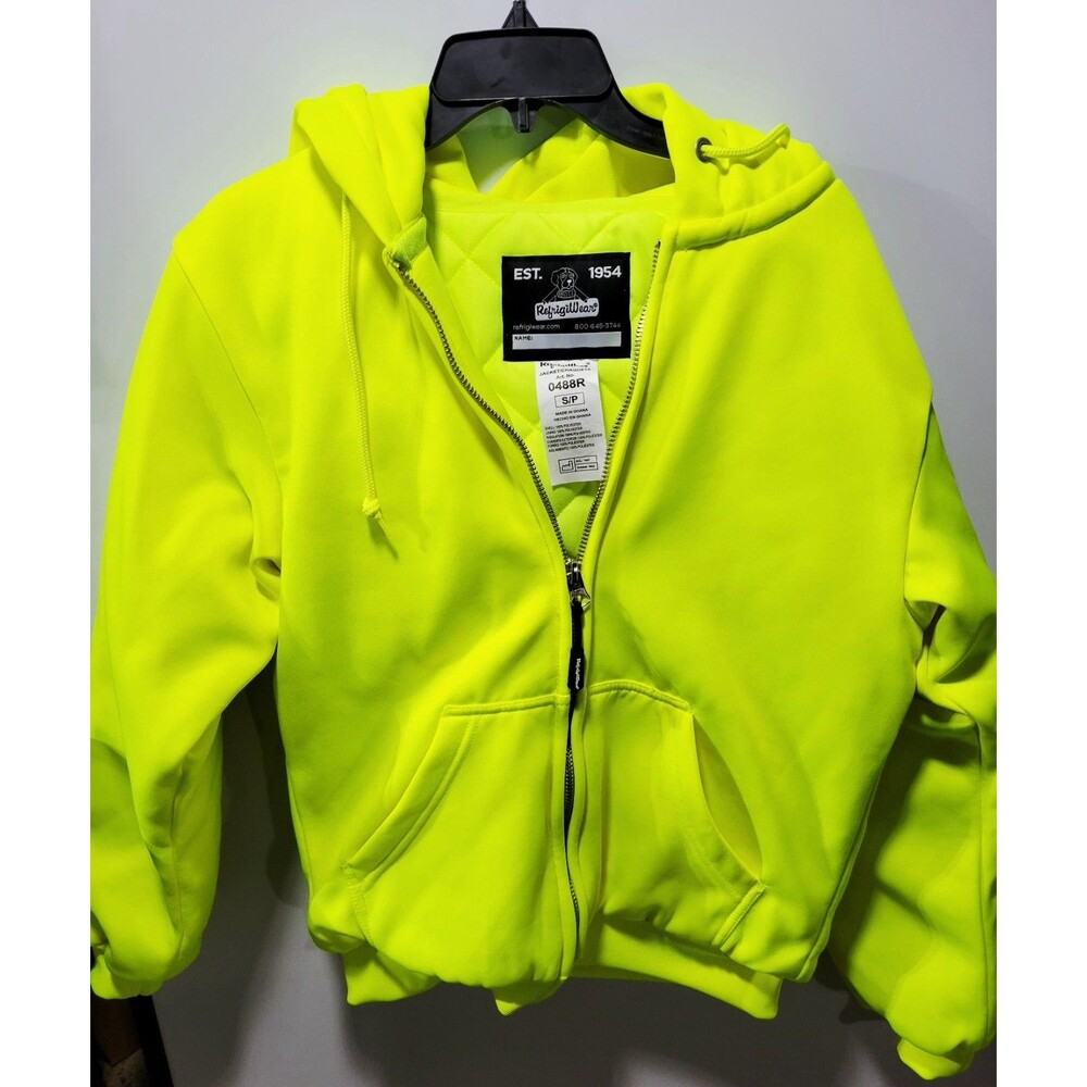 RefrigiWear Hoodie Mens Sz S/P  Full Zip Jacket Thermal Lined Workwear 0488R